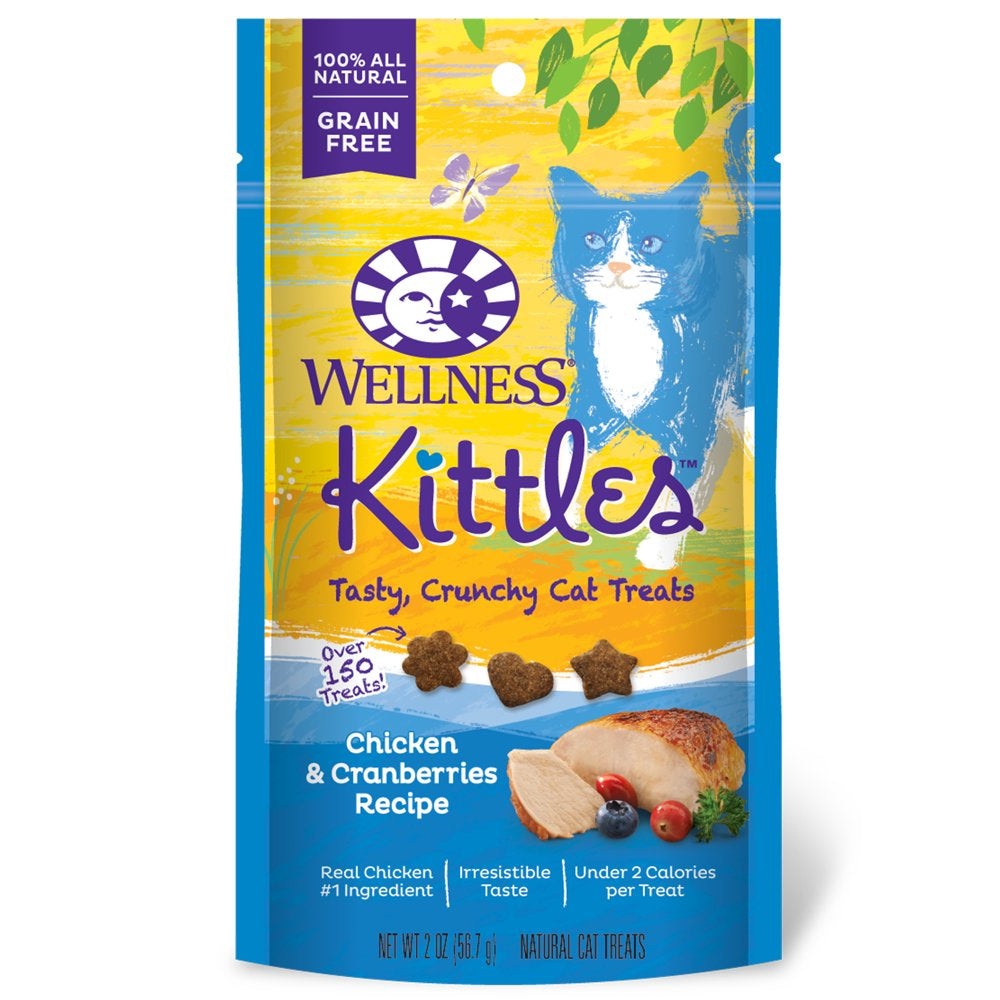 Wellness Kittles Crunchy Natural Grain Free Cat Treats, 2-Ounce Bag Animals & Pet Supplies > Pet Supplies > Cat Supplies > Cat Treats Wellness Pet Food Chicken & Cranberry  