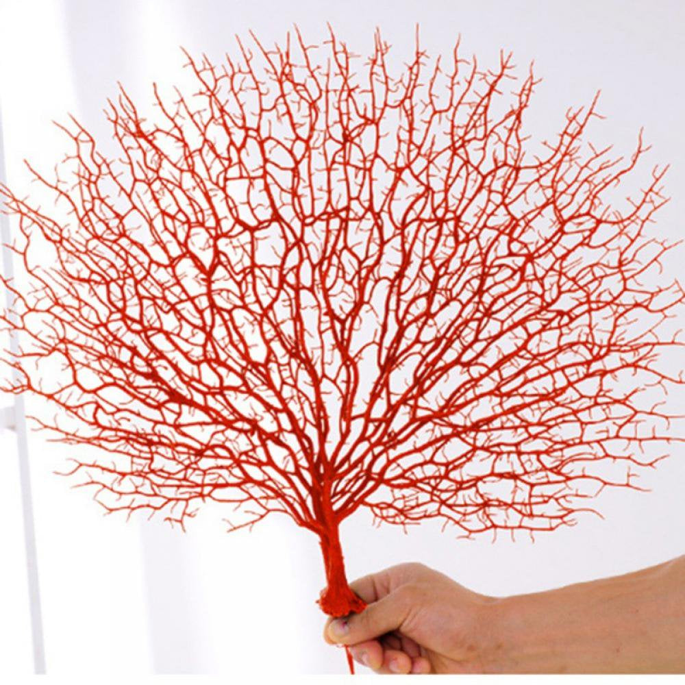 Aquarium Sea Coral Ornament Plastic Artificial Red Sea Fan Coral Fish Tank Decoration Underwater Sea Plant Layout Landscape for Home Decor Animals & Pet Supplies > Pet Supplies > Fish Supplies > Aquarium Decor Groomer   