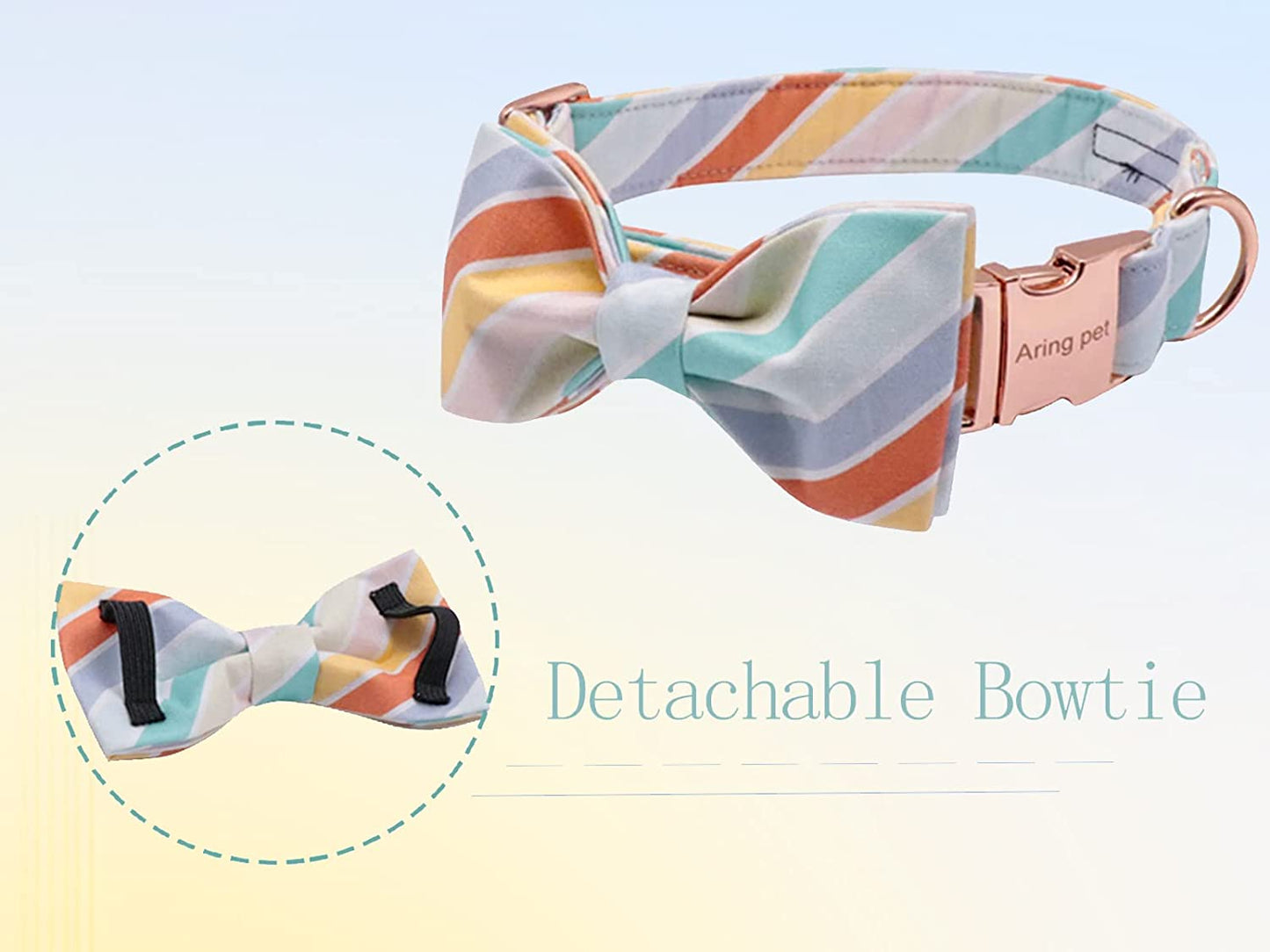 ARING PET Dog Collar with Detachable Bow, Adorable Bowtie Dog Collars, Adjustable & Comfortable Soft Collar Gift for Small Medium Large and Boy Girl Dogs. Animals & Pet Supplies > Pet Supplies > Dog Supplies > Dog Apparel ARING PET   