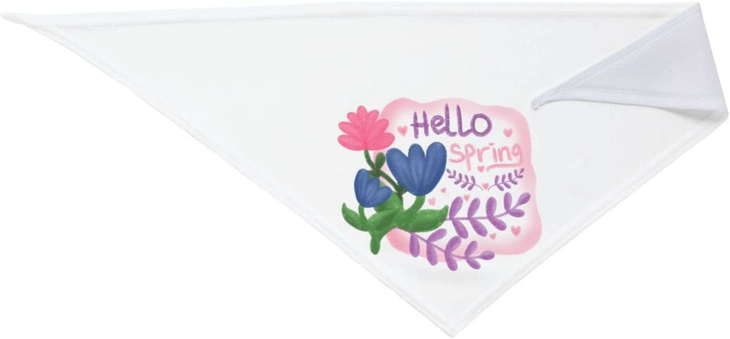 Floral Labels Hello Spring Blue Pet Dog and Cat Decorative Triangle Scarf,Dog Bandana,Breathable and Stain Resistant. Animals & Pet Supplies > Pet Supplies > Dog Supplies > Dog Apparel ZALTAS   