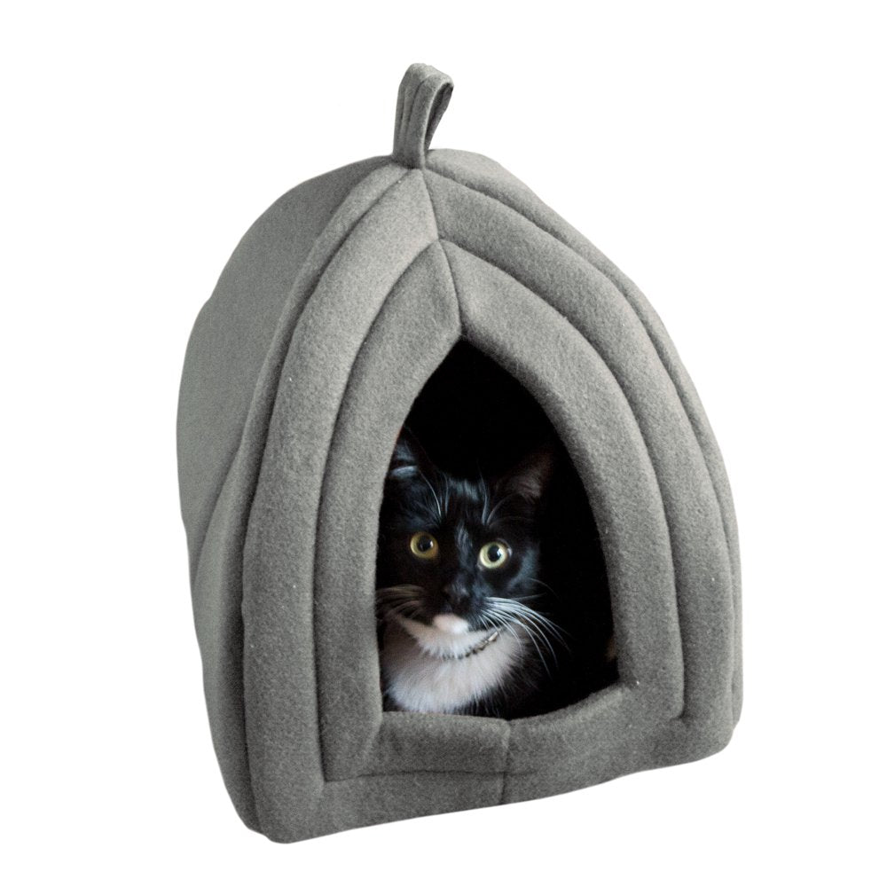 Cat House - Indoor Bed with Removable Foam Cushion - Pet Tent for Puppies, Rabbits, Guinea Pigs, Hedgehogs, and Other Small Animals by PETMAKER (Gray) Animals & Pet Supplies > Pet Supplies > Cat Supplies > Cat Beds Trademark Global Gray  