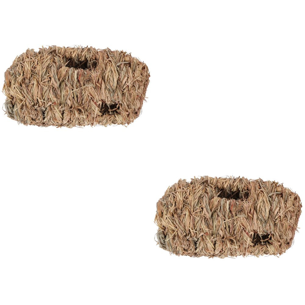 Hamster Grass House Tunnel Hideaway Hiding Hideout Straw Hamsters Tunnel Sleeping Cage Tube Animal Habitat Weaved Small Animals & Pet Supplies > Pet Supplies > Small Animal Supplies > Small Animal Habitats & Cages FRCOLOR   