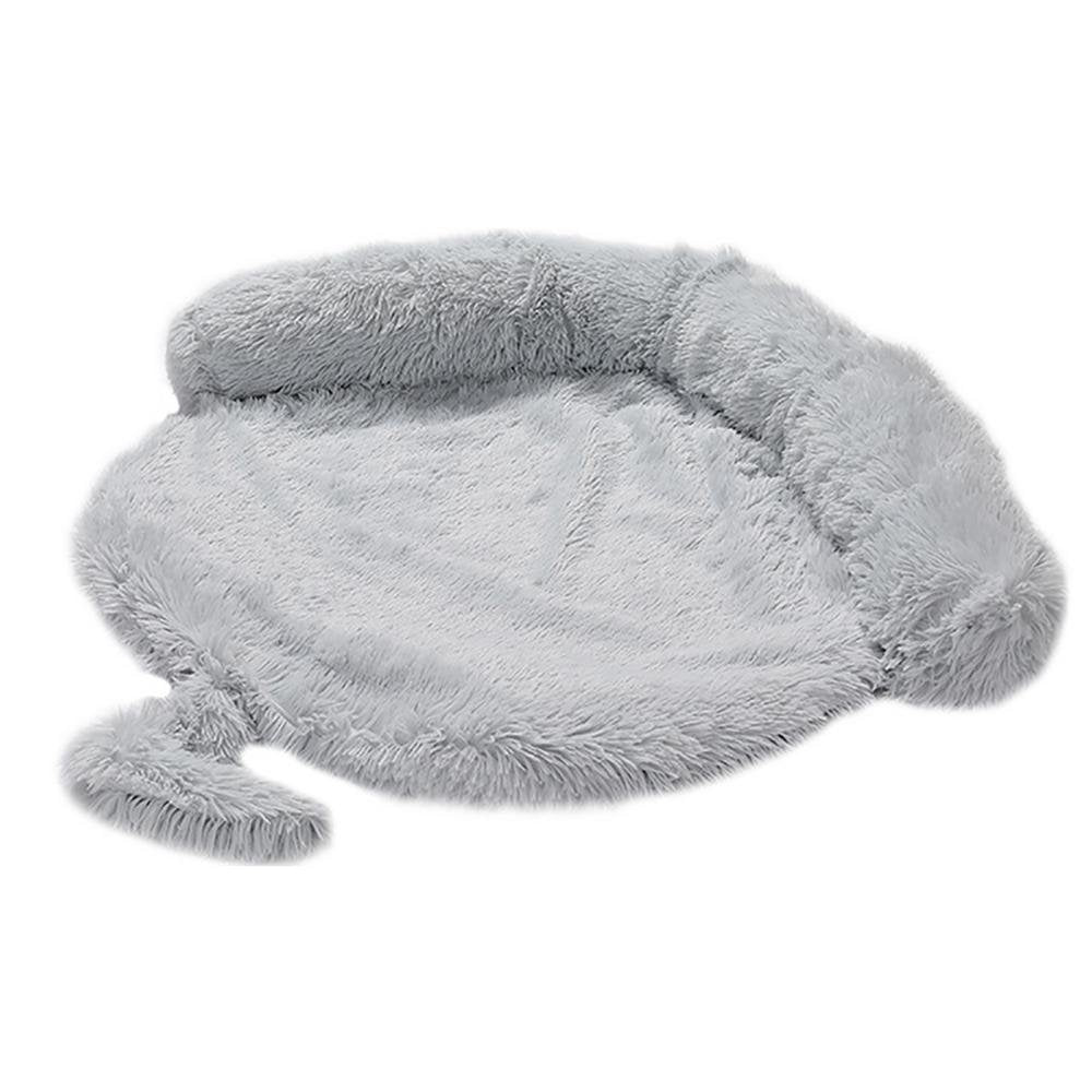 IMSHIE Plush Cat Dog Bed, Soft Comfortable Pet Plush Cushion Mats, Sleeping Warming Sofa Beds for Pets, Washable Kennel with Anti-Slip Bottom for Cats Puppy Small Animals Economical Animals & Pet Supplies > Pet Supplies > Dog Supplies > Dog Kennels & Runs IMSHIE F: Light gray round detachable 102*90*20cm  