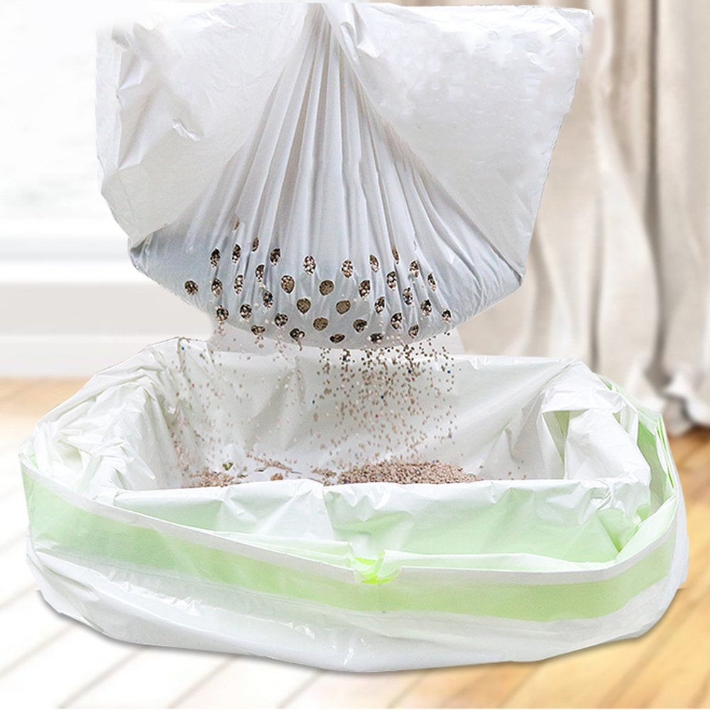 Papaba Cat Litter Bag,7Pcs Portable Home Hygienic Drawstring Cat Litter Filter Cleaning Bag Pet Supply