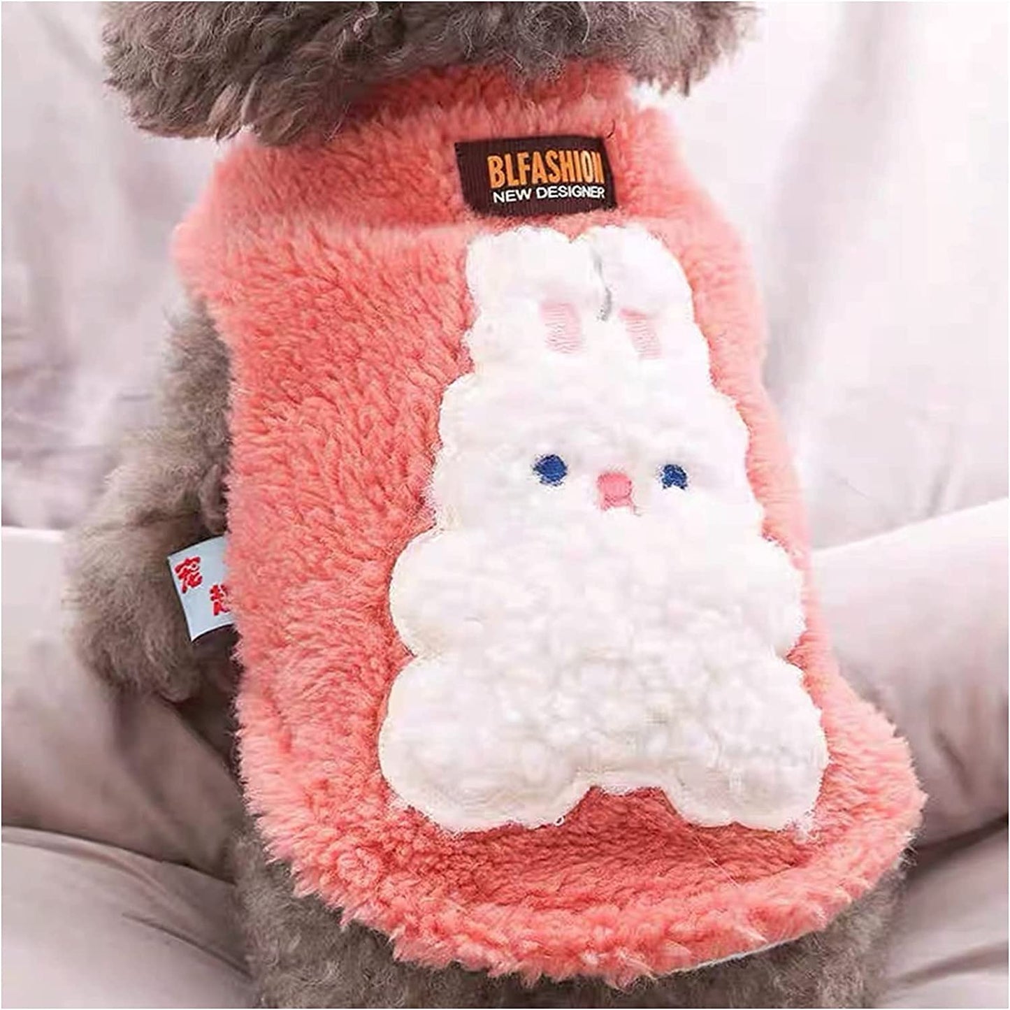 Loyanyy Plush Dog Coat Cute Bear Dog Cat Clothe Soft Warm Pet Vest Puppy Kitten Winter Sweater Fleece Dog Apparel for Cold Weather Blue Small Animals & Pet Supplies > Pet Supplies > Dog Supplies > Dog Apparel Loyanyy Pink Large 