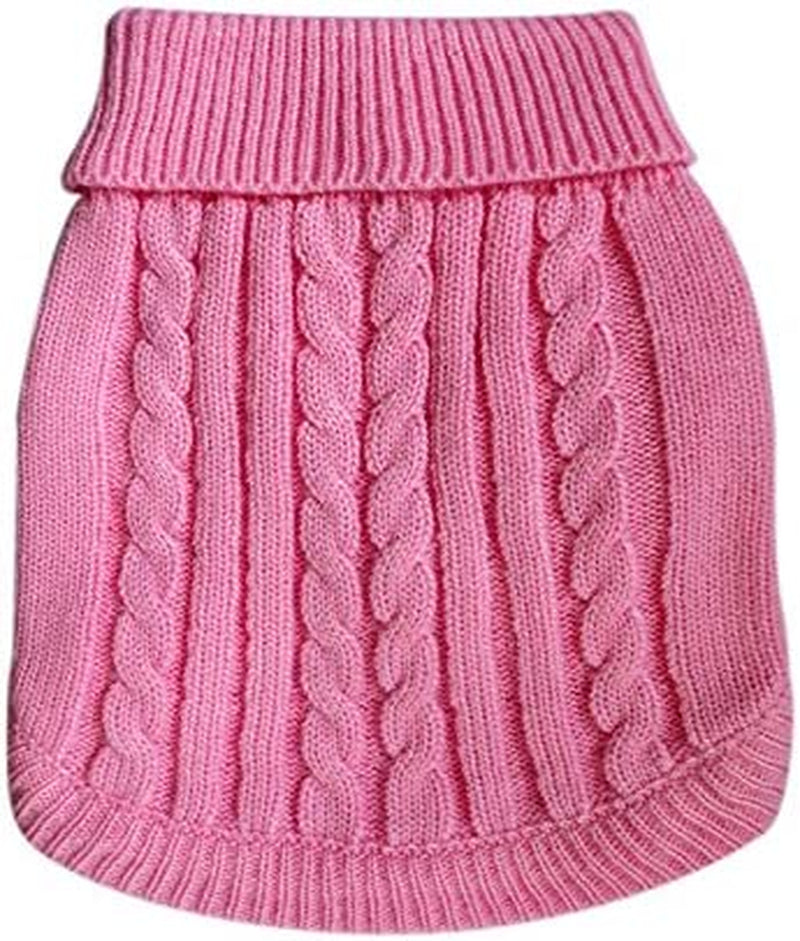 Tangpan Turtleneck Classic Straw-Rope Pet Dog Sweater Apparel (Red,L) Animals & Pet Supplies > Pet Supplies > Dog Supplies > Dog Apparel TangPan Pink 2X-Large (Pack of 1) 