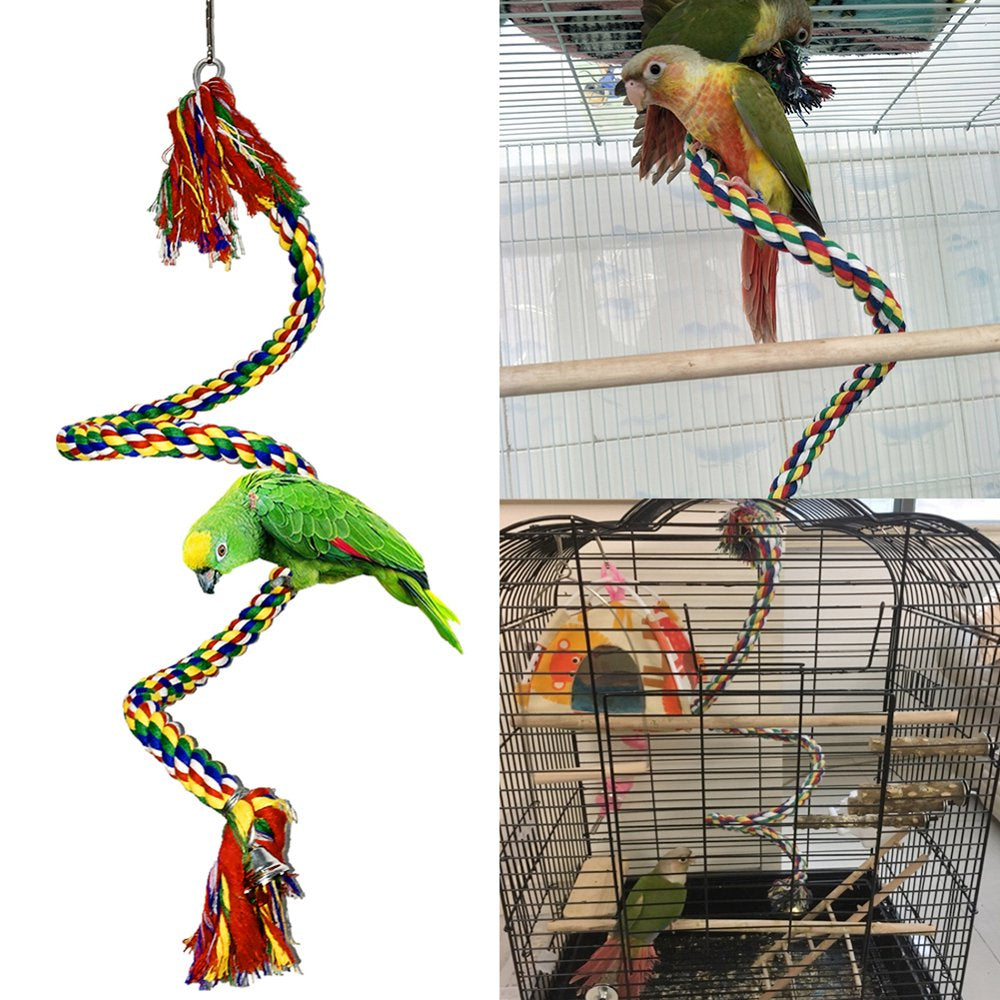 Besufy Pet Bird Toy Bird Parrot Elastic Cotton Rope Hanging Climbing Swing Stand Perch Chew Toy Animals & Pet Supplies > Pet Supplies > Bird Supplies > Bird Toys Besufy 1M other 