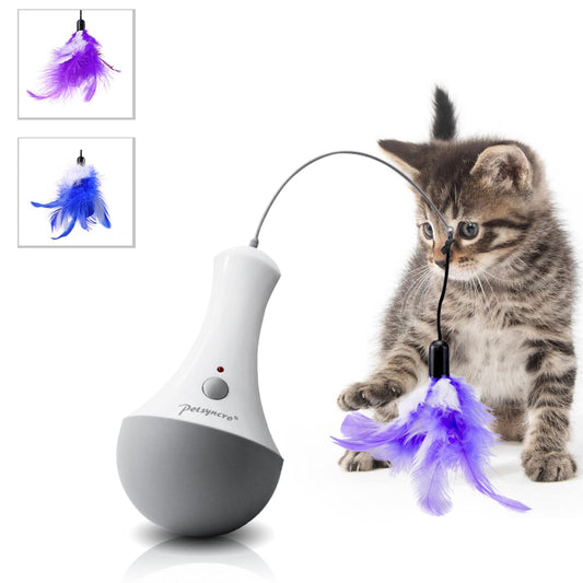 Cat Tumbler Toy, Interactive Automatic Cat Toys for Indoor Play with Feather