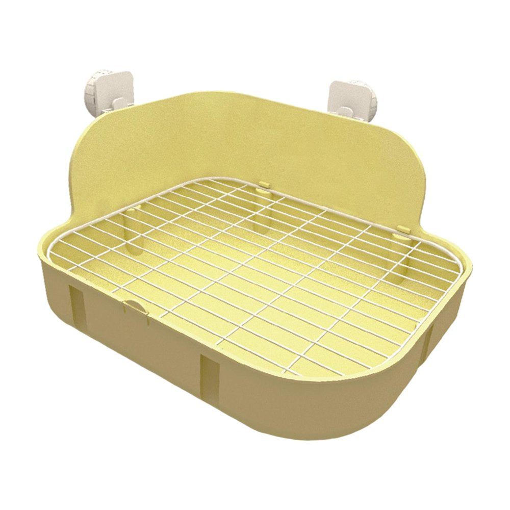 Rabbit Litter Tray Bedding Box Pet Toilet Cage Box Potty Trainer Corner Tray for Hamster Bunny Chinchilla Guinea Ferret Small Animals , Yellow New Yellow Animals & Pet Supplies > Pet Supplies > Small Animal Supplies > Small Animal Bedding perfeclan   