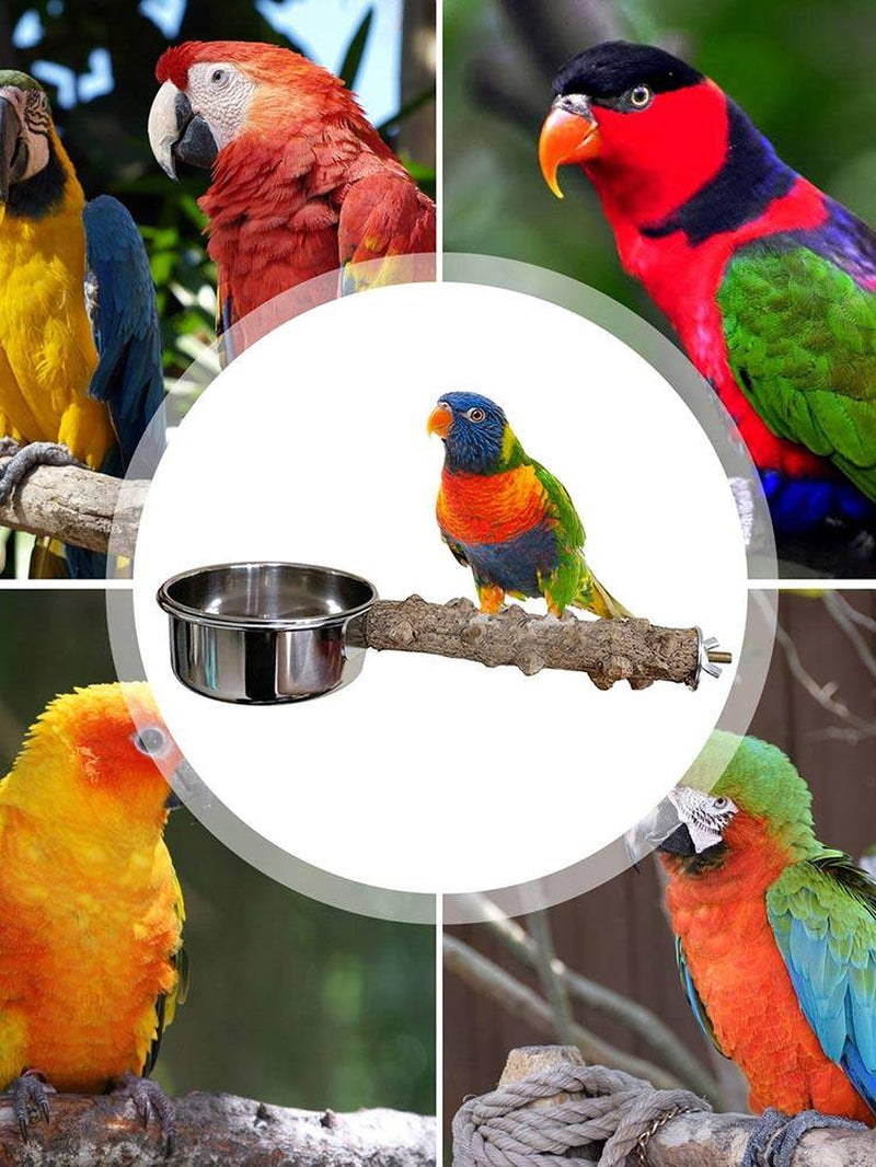 IMSHIE Bird Feeding Cups with Wooden Stand, Food Box Bowl Parrot Toy, Cage Accessories for Parrots, Budgerigars, Parakeets, Cockatiels, Lovebirds Everyday Animals & Pet Supplies > Pet Supplies > Bird Supplies > Bird Cages & Stands IMSHIE   