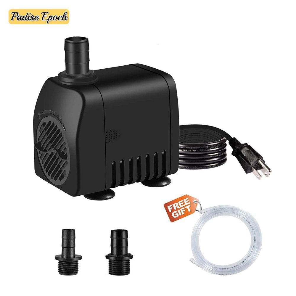 Fountain Pump 400GPH 25W Outdoor Fountain Water Pump Kit Pond Pump Submersible Pump with 2 Nozzles Hose Tubing for Aquarium Fish Tank Fountain Pond Submersible Hydroponic and Backyard Garden Animals & Pet Supplies > Pet Supplies > Fish Supplies > Aquarium & Pond Tubing KOL PET   