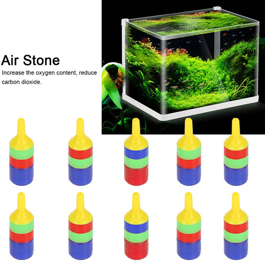 Tebru Air Stone,Aquarium Oxygen Diffuser,10Pcs Fish Tank Air Stone Bubbles Release Oxygen Increasing Diffuser High Efficiency Aeration Purification