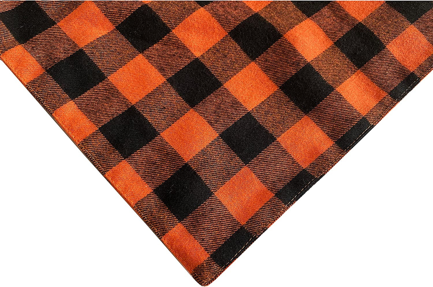 Realeaf Fall Dog Bandanas 2 Pack, Halloween Thanksgiving Dog Bandana, Orange Plaid Pet Scarf for Boy and Girl, Premium Durable Fabric, Holiday Bandana for Medium and Large Dogs (Large) Animals & Pet Supplies > Pet Supplies > Dog Supplies > Dog Apparel Realeaf   