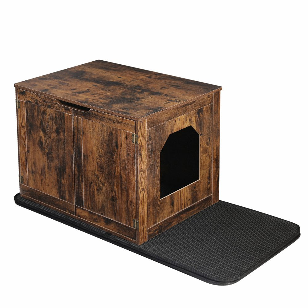 Bingopaw Wooden Cat Litter Box Enclosure Furniture with Two Door, Litter Mat Animals & Pet Supplies > Pet Supplies > Cat Supplies > Cat Litter Box Mats BingoPaw   