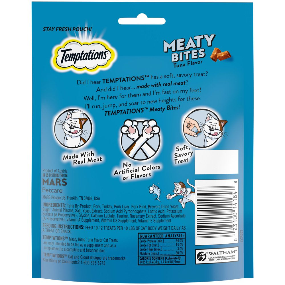 TEMPTATIONS Meaty Bites, Soft and Savory Cat Treats, Tuna Flavor, 4.12 Oz. Pouch Animals & Pet Supplies > Pet Supplies > Cat Supplies > Cat Treats Mars Petcare   