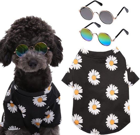 Xs Dog Clothes for Small Dogs Girl Sebaoyu Pet Puppy Shirts Chiuahaha Female Clothes Outfit Summer Fall Dog Costume Doggie Cat Clothing for French Bulldog Yorkie Breed (XS) Animals & Pet Supplies > Pet Supplies > Dog Supplies > Dog Apparel Sebaoyu black Small 