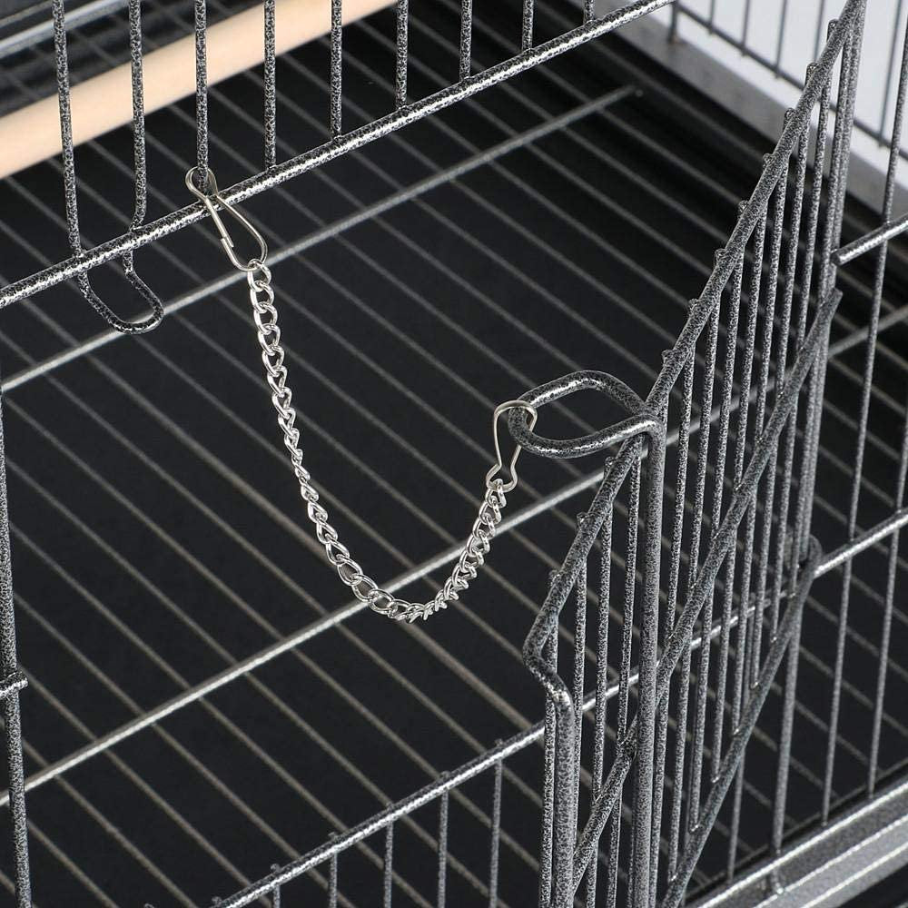 FINE MAKER 52" Bird Cage Large Rolling Metal Parrot Cage with 3 Stand 4 Feeders and Extra Storage Shelf,Black Birdcages Animals & Pet Supplies > Pet Supplies > Bird Supplies > Bird Cages & Stands FINE MAKER   