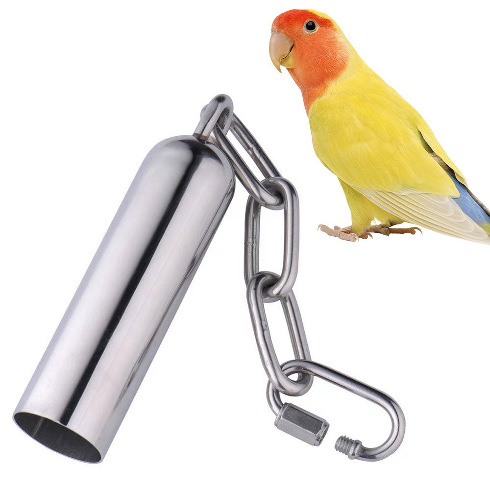 Squirrel Bell Swing Bells Medium Large Parrot Toy Stainless Steel Bell Stand Bell Parrot Cage Chew Toy Pet Bird Accessories for Parrot Macaw African Greys Small Cockatoo Parakeet Cockatiels