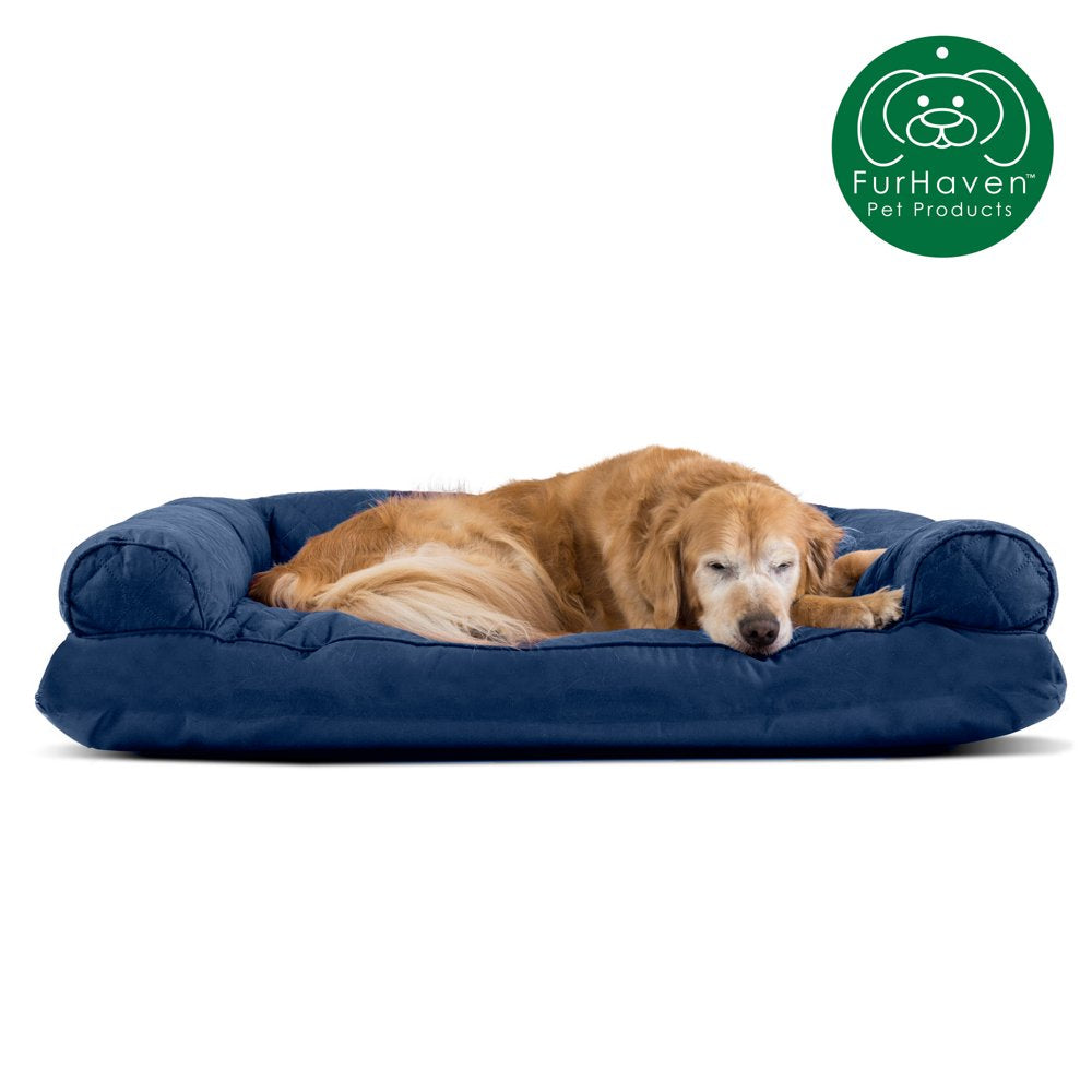 Furhaven Pet Products | Quilted Pillow Sofa Pet Bed for Dogs & Cats, Wine Red, Jumbo Animals & Pet Supplies > Pet Supplies > Cat Supplies > Cat Beds FurHaven Pet Products Jumbo Navy 