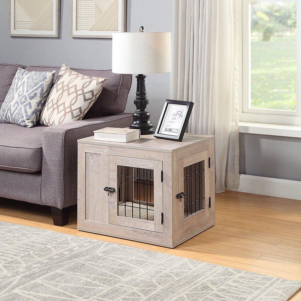 Unipaws Dog Crate Furniture Style,Wooden Wire Dog Kennel with Cushion, Small Animals & Pet Supplies > Pet Supplies > Dog Supplies > Dog Houses Unipaws   