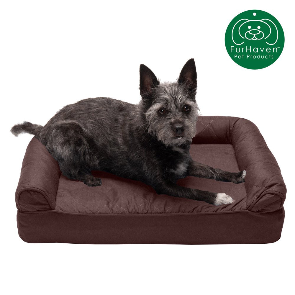 Furhaven Pet Products | Full Support Orthopedic Quilted Sofa-Style Couch Bed for Dogs & Cats, Silver Gray, Medium Animals & Pet Supplies > Pet Supplies > Cat Supplies > Cat Beds FurHaven Pet S Coffee 