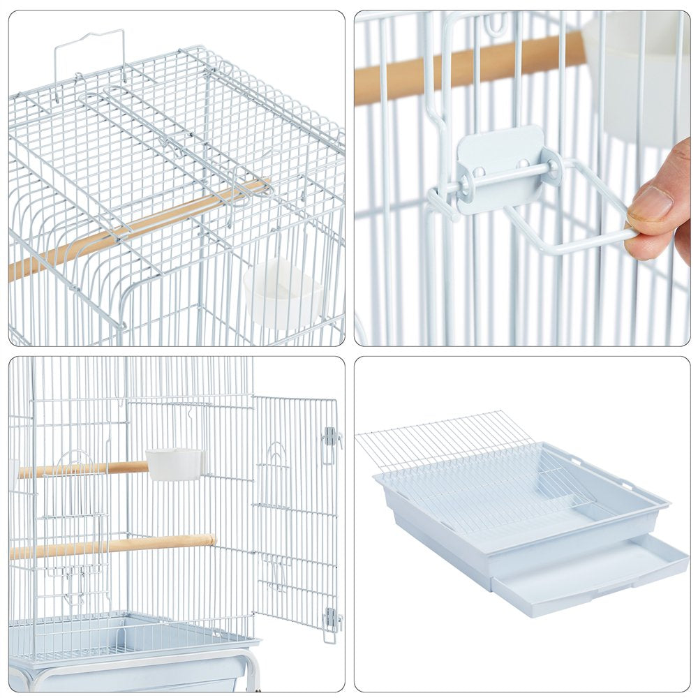 Topeakmart 53.5-Inch Open Top Metal Bird Cage with Detachable Rolling Stand, White Animals & Pet Supplies > Pet Supplies > Bird Supplies > Bird Cages & Stands Topeakmart   