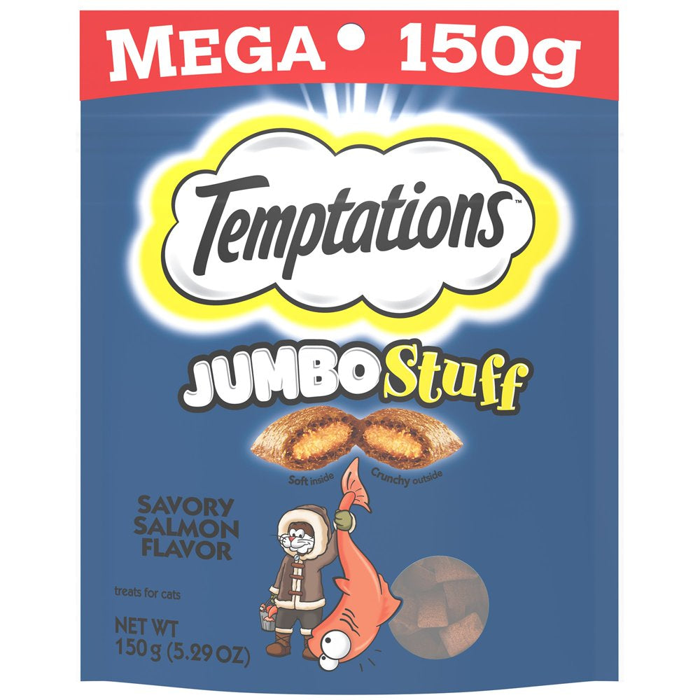 TEMPTATIONS JUMBO Stuff Cat Treats, Savory Salmon Flavor, 14 Oz. Tub Animals & Pet Supplies > Pet Supplies > Cat Supplies > Cat Treats Mars Petcare 5.29 oz  