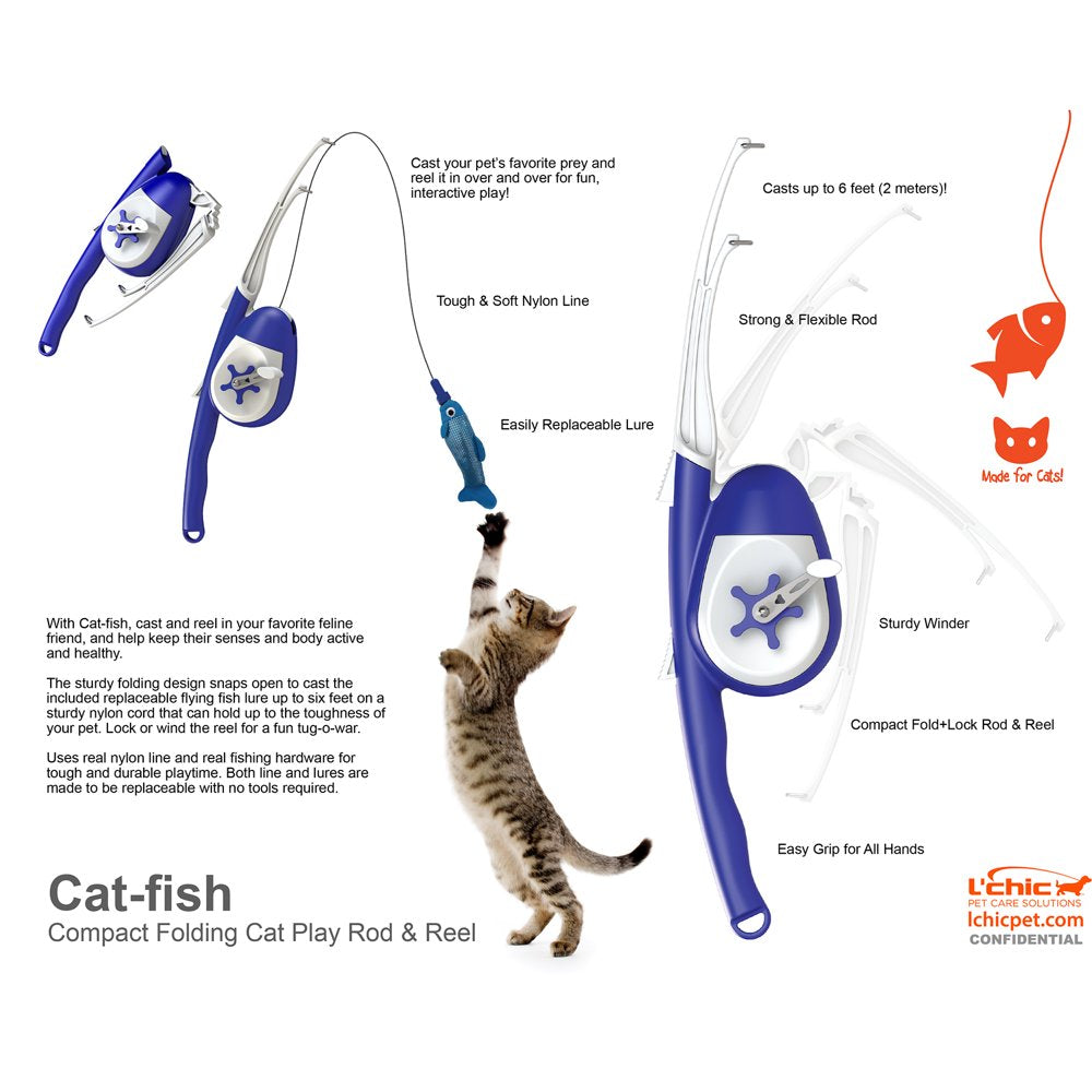 Cat-Fish, Cat Fishing Pole Teaser Toy Animals & Pet Supplies > Pet Supplies > Cat Supplies > Cat Toys L'chic   