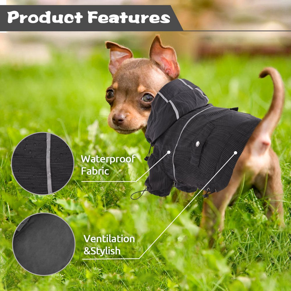 Kuoser Dog Rain Coat Pet Hooded Rain Jacket Waterproof Poncho Rainwear for Small Medium Dogs Animals & Pet Supplies > Pet Supplies > Dog Supplies > Dog Apparel Kuoser   