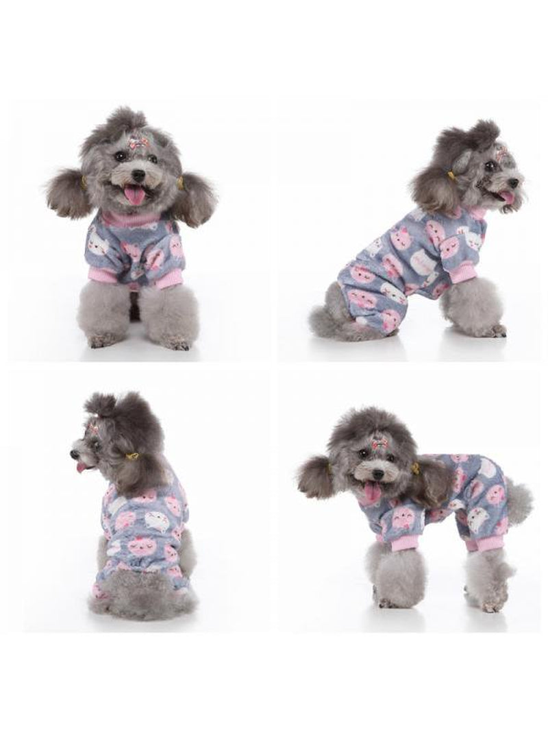 Catlerio Small Dog Fleece Soft Pajamas Jumpsuit Pet Puppy Cat Winter Clothes Warm Apparel Animals & Pet Supplies > Pet Supplies > Dog Supplies > Dog Apparel Catlerio   