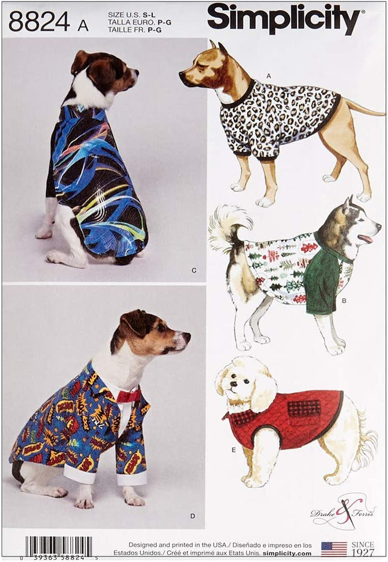 Simplicity 8824 Dog Coats in Three Sizes a (Sizes S-M-L) Animals & Pet Supplies > Pet Supplies > Dog Supplies > Dog Apparel Simply Creative Group   