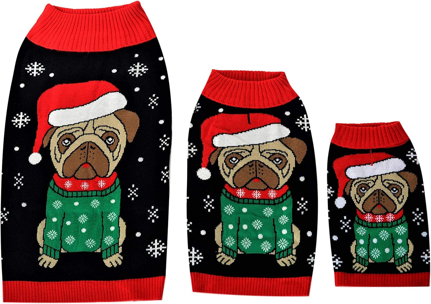 Socal Look Dogs Christmas Sweaters Santa Puppy Pug Pullover Small Black Animals & Pet Supplies > Pet Supplies > Dog Supplies > Dog Apparel SoCal Look   