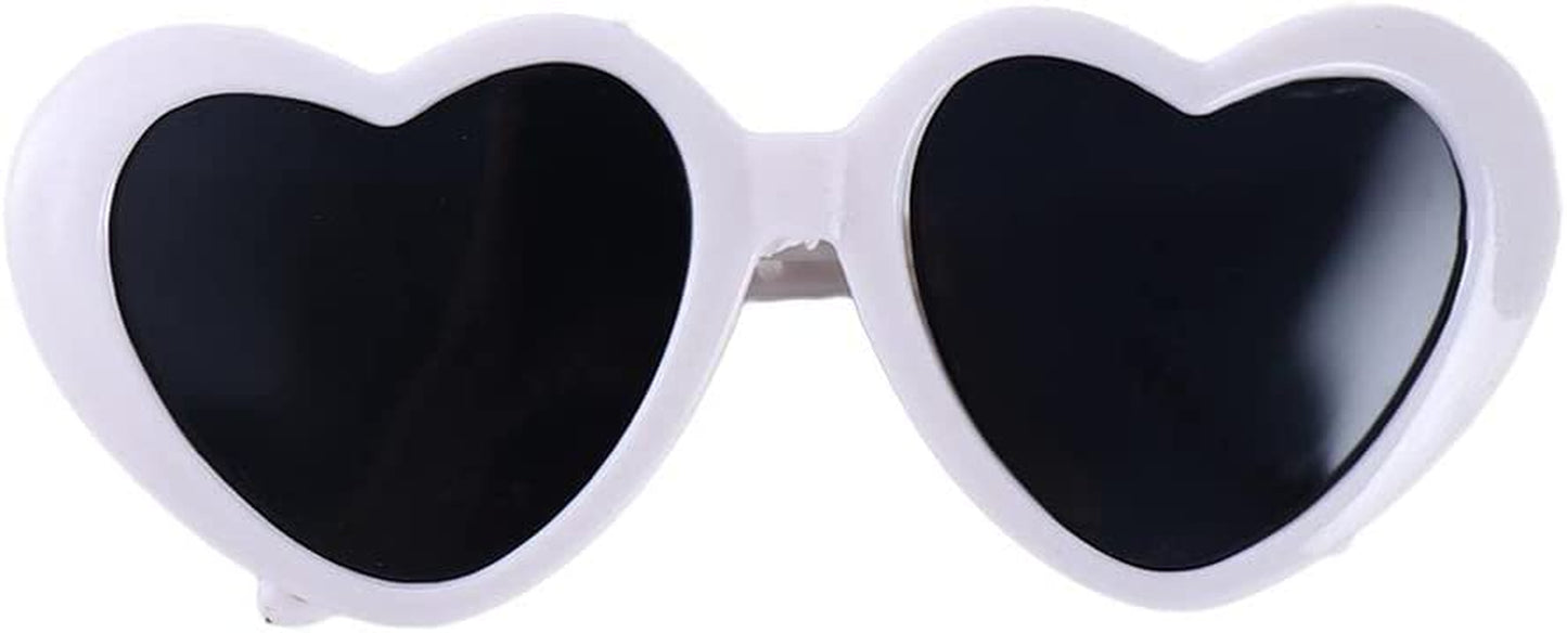 1PCS Cute Pet Sunglasses,Plastic Heart Cat Eye-Wear Glasses Heart Sun Flower Glasses for Small Dogs Cat Accessories(White) Animals & Pet Supplies > Pet Supplies > Dog Supplies > Dog Apparel TELIAO White  