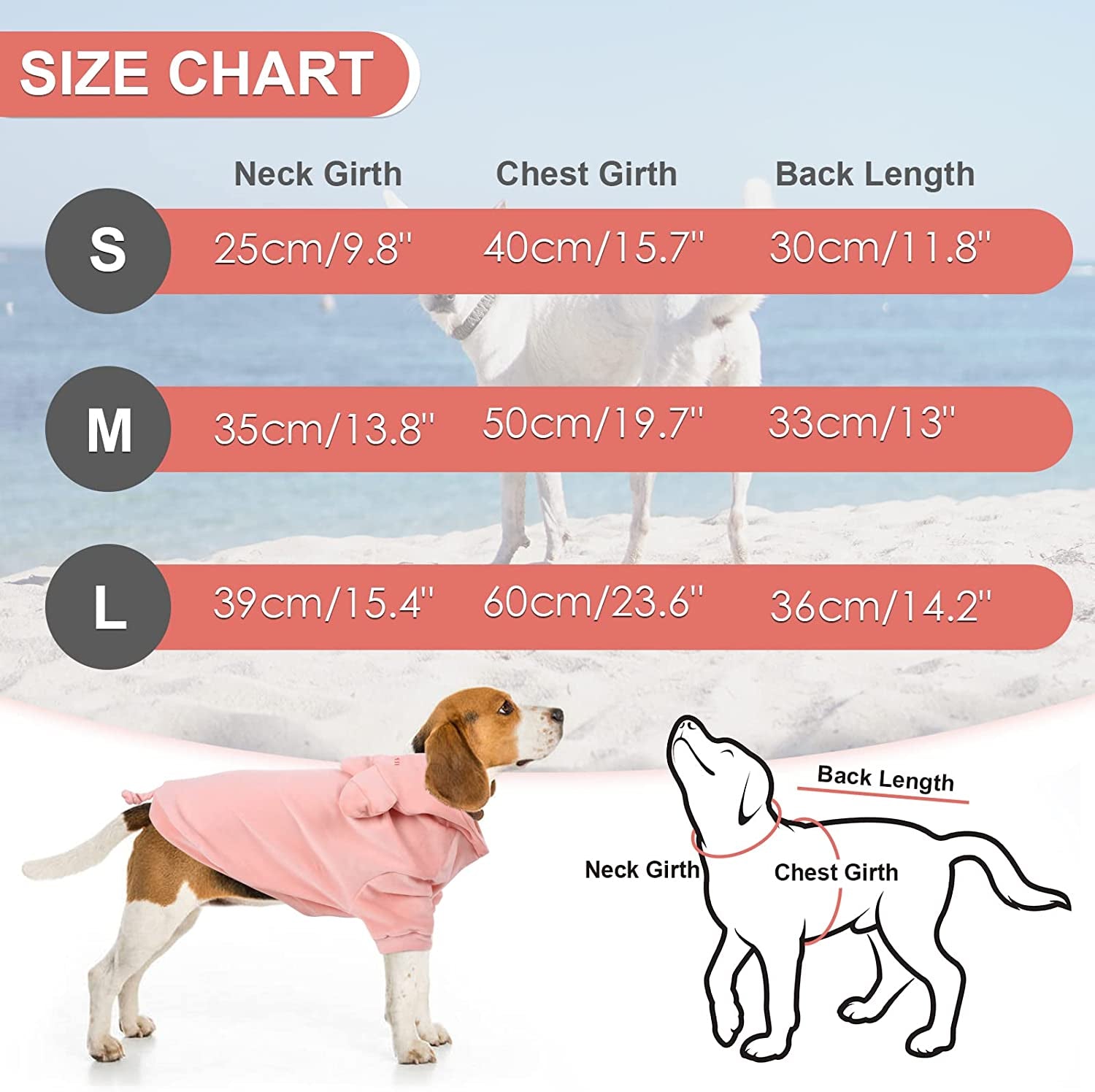 60cm best sale dog coat