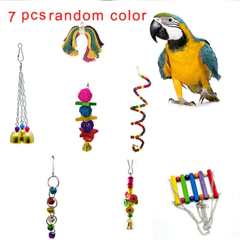 Cabina Home Bird Parrot Toys, 7 Packs Beaks Metal Rope Small Parrot Cage Bird Toys Animals & Pet Supplies > Pet Supplies > Bird Supplies > Bird Toys Aousthop   