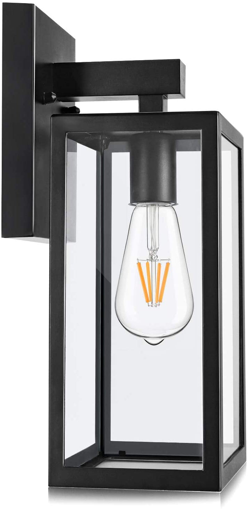 Maxvolador Outdoor Wall Lantern, Exterior Waterproof Wall Sconce Light Fixture, Matte Black Anti-Rust Wall Mount Light with Clear Glass Shade, E26 Socket Wall Lamp for Porch(Bulb Not Included) Animals & Pet Supplies > Pet Supplies > Dog Supplies > Dog Apparel MAXvolador Black  