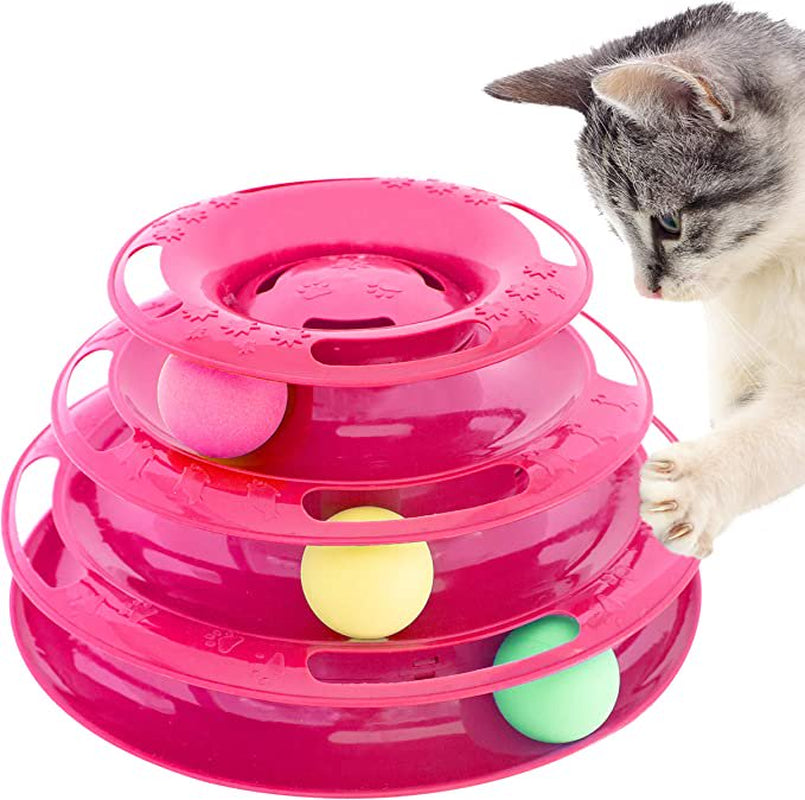 Generic Purrfect Feline Titan'S Tower Interactive Ball Cat Toy Animals & Pet Supplies > Pet Supplies > Cat Supplies > Cat Toys Generic 3 Level Pink 