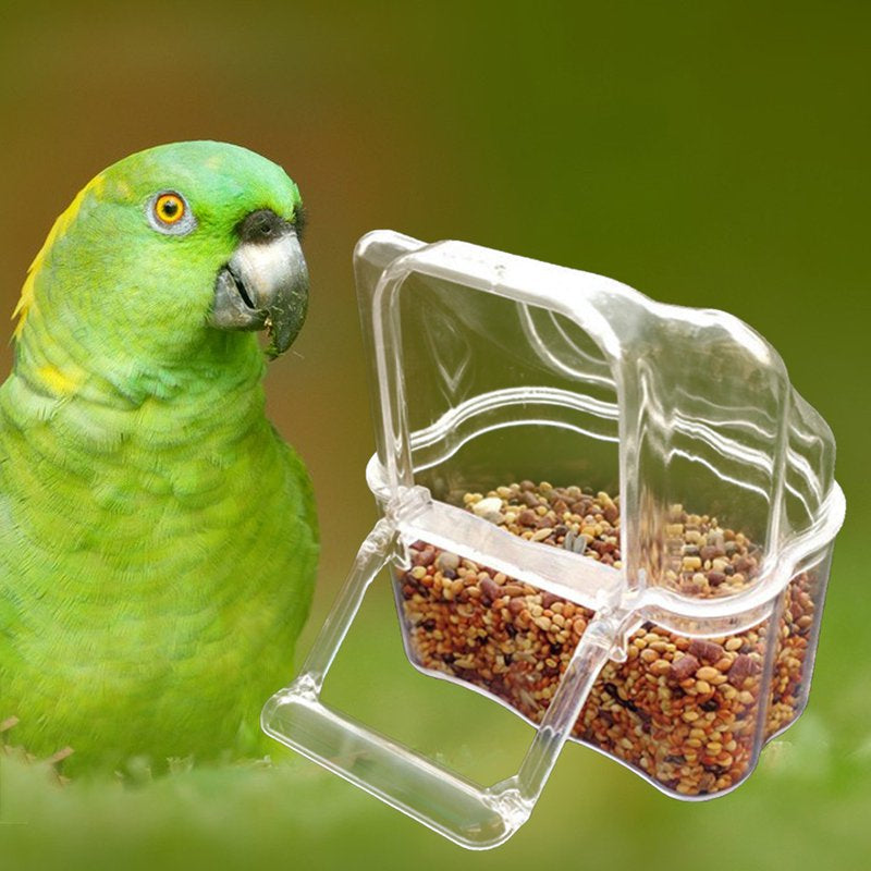 Walbest ,2Pcs Parrot Feeder Large Capacity Water Bowl Transparent Bird Trough Pet Food Dispenser Cage Accessories Animals & Pet Supplies > Pet Supplies > Bird Supplies > Bird Cage Accessories Walbest   