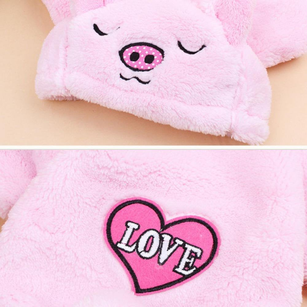 Jongmart Pet Halloween Costume, Cute Pink Pig Dogs Outfit Warm Apparel for Dog Fall Winter Animals & Pet Supplies > Pet Supplies > Dog Supplies > Dog Apparel Jongmart   