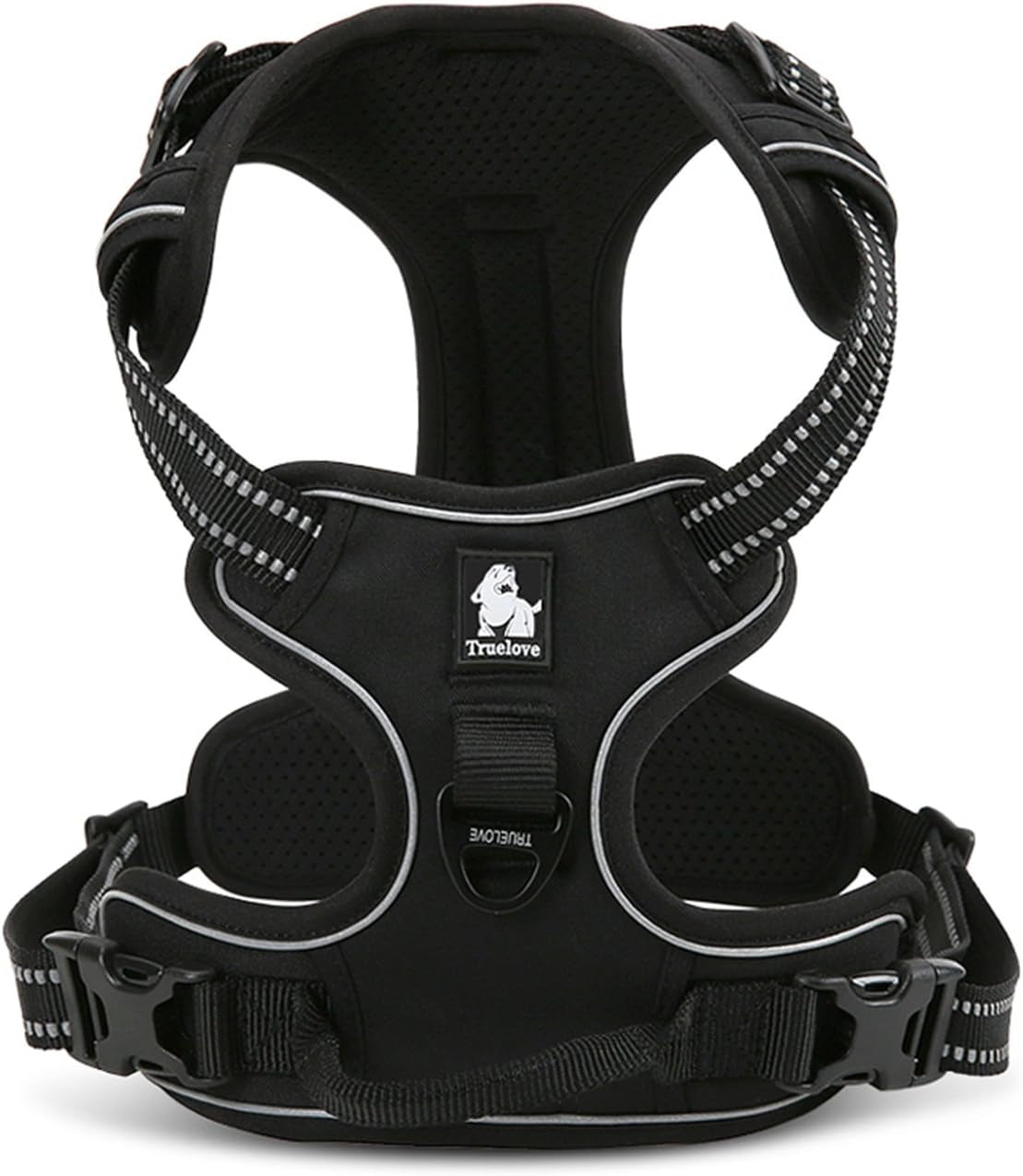 Truelove Dog Harness TLH5651 No-Pull Reflective Stitching Ensure Night Visibility, Outdoor Adventure Big Dog Harness Perfect Match Puppy Vest (Black,L) Animals & Pet Supplies > Pet Supplies > Dog Supplies > Dog Apparel JIN JIANG SHI PANG PO LUO SI XIE FU YOU XIAN GONG SI   