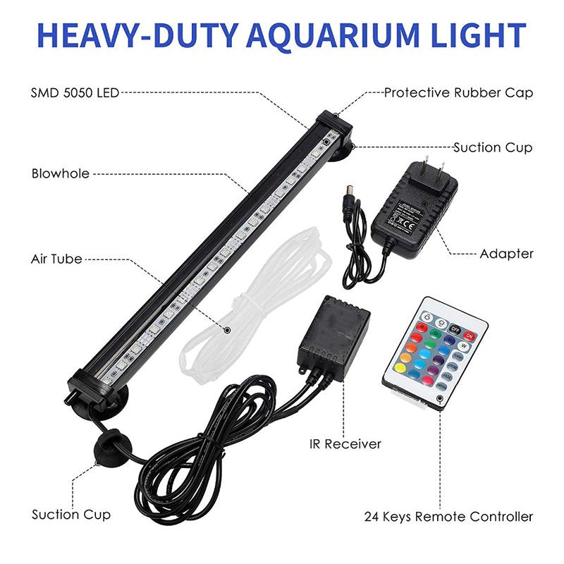 Gonex Waterproof Aquarium Colorful 5050 LED Light 24-Button Remote Control Underwater Submersible Light Bar Animals & Pet Supplies > Pet Supplies > Fish Supplies > Aquarium Lighting Gonex   