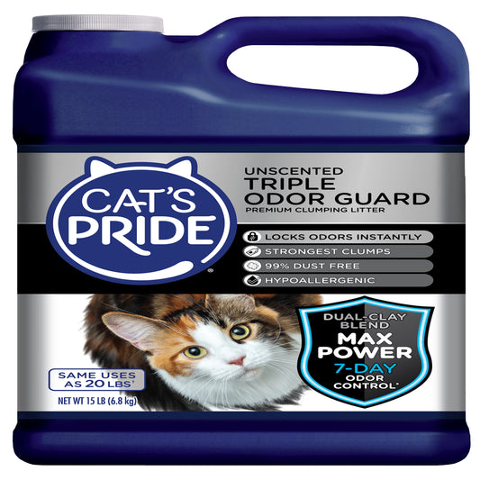 Cat'S Pride Max Power Triple Odor Guard Unscented Clumping Cat Litter, 15 Lb Jug Animals & Pet Supplies > Pet Supplies > Cat Supplies > Cat Litter Oil-Dri Corporation of America   