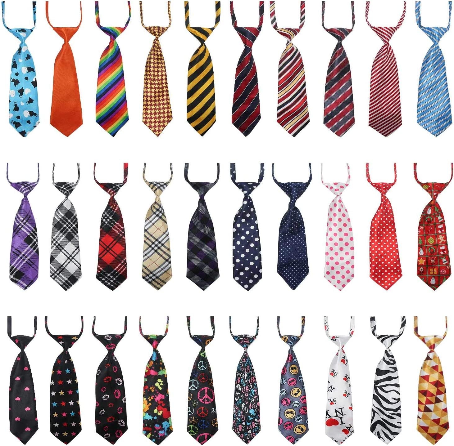 Segarty Dog Ties 30 PCS Dog Neckties, Adjustable Dog Neck Ties and Bows for Medium Large Dog Festival Formal Bulk Pet Bowties Collar Grooming Dogs Accessories Holiday Birthday Wedding Costumes Animals & Pet Supplies > Pet Supplies > Dog Supplies > Dog Apparel Segarty 30PCS, Multi-Colored B  