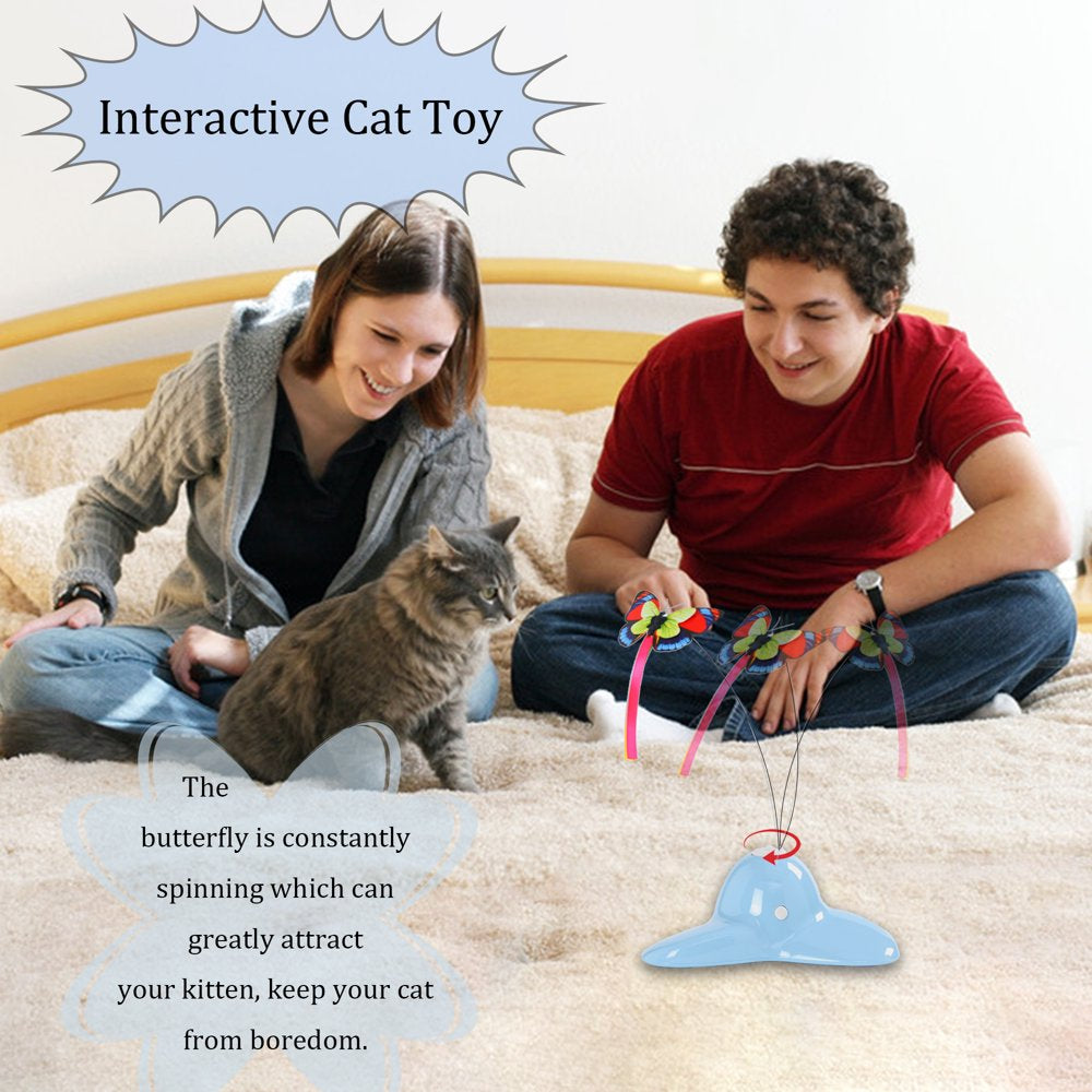 Suhaco Cat Toys, Interactive Butterfly Cat Toy,Kitten Toys for Indoor Cats, Electric Rotating Teaser Butterfly for Kittens, Automatic Self Playing Kitten Toy (Blue) Animals & Pet Supplies > Pet Supplies > Cat Supplies > Cat Toys Suhaco   