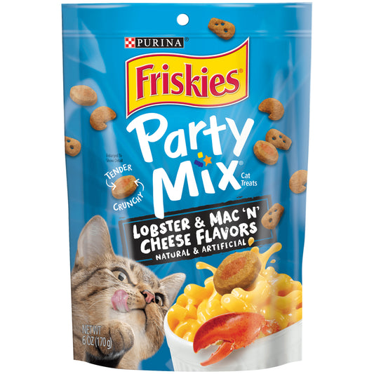 Friskies Cat Treats, Party Mix Lobster & Mac 'N' Cheese Flavors - (6) 6 Oz. Pouches Animals & Pet Supplies > Pet Supplies > Cat Supplies > Cat Treats Nestlé Purina PetCare Company   