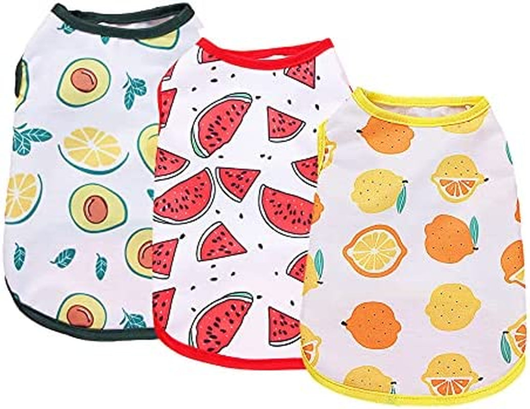 Wannatu 3 Pieces Cute Cotton Dog Shirt for Small Dogs Soft Puppy T-Shirts Breathable Sleeveless Cat Shirts Summer Pet Clothes Kitten Doggy Pajamas Vest Apparel, Xx-Large Animals & Pet Supplies > Pet Supplies > Dog Supplies > Dog Apparel WannaTu Medium  