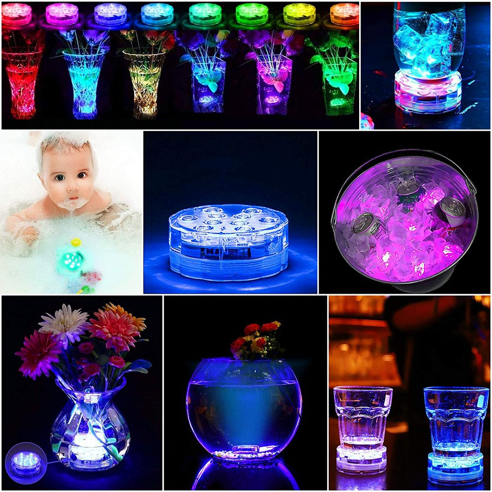 LED Submersible Lights 16 Colors Changing Underwater Lights, Battery Powered Pond Lights with IR Remote Controller, Waterproof Light for Fountain, Fish Tank, Aquarium (2 PCS) Animals & Pet Supplies > Pet Supplies > Fish Supplies > Aquarium Lighting HUA TRADE   