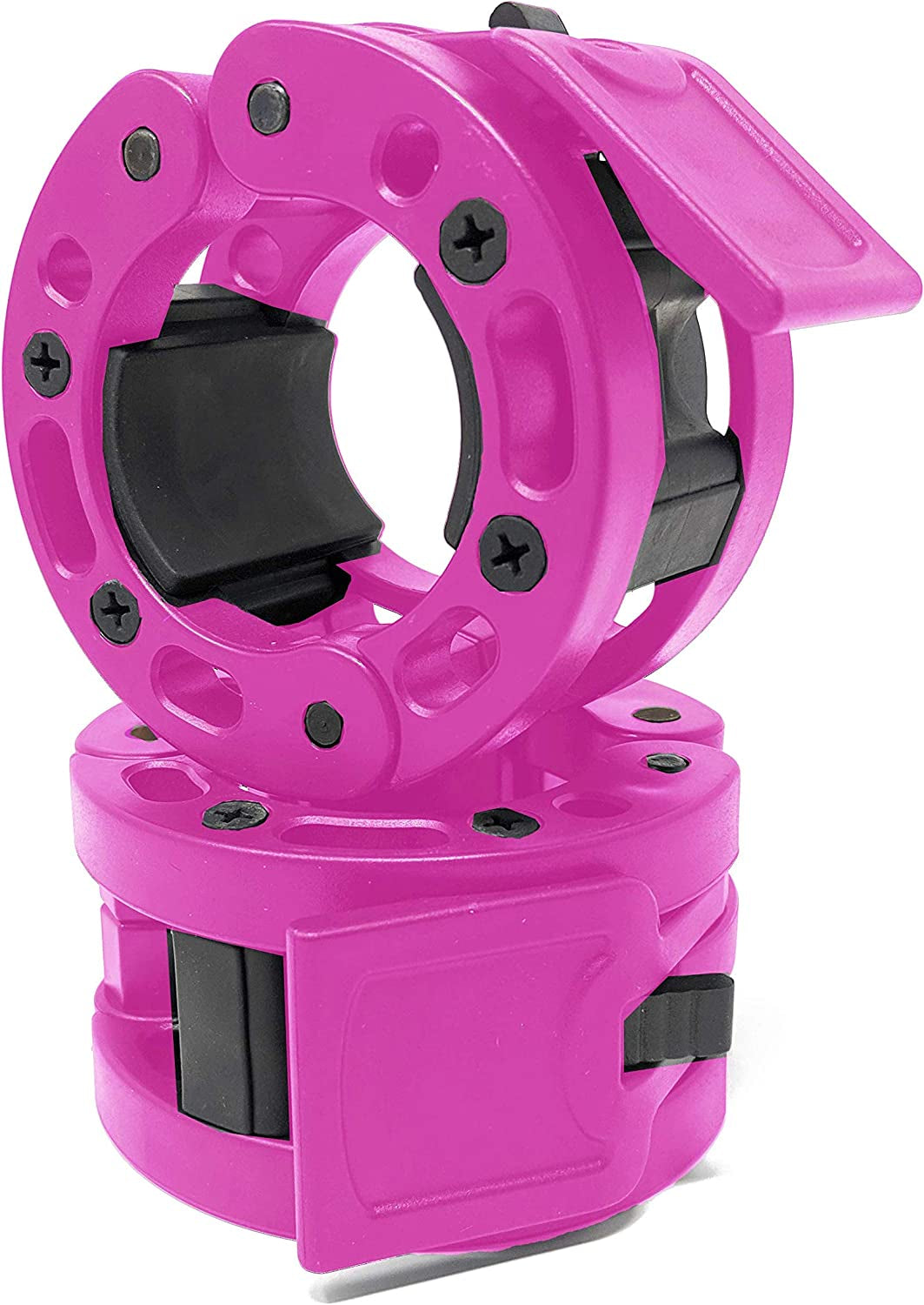 Clout Fitness Olympic Barbell Clamps Collars Quick Release Pair of Locking Weight Clips Fit 2 Inch Barbell for Weightlifting Animals & Pet Supplies > Pet Supplies > Dog Supplies > Dog Apparel Clout Fitness Pink Olympic 2" 