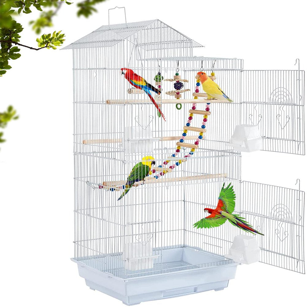 Bestpet 39-Inch Roof Top Large Flight Parrot Bird Cage Accessories，Almond Animals & Pet Supplies > Pet Supplies > Bird Supplies > Bird Cage Accessories BestPet White  