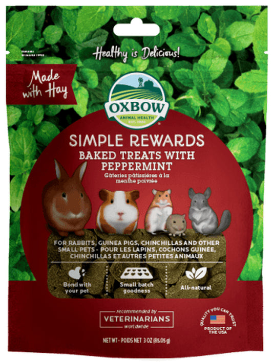 Oxbow Simple Rewards Baked with Peppermint Small Animal Treats, 2 Oz.